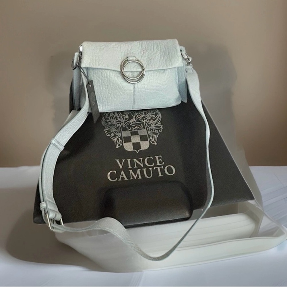 Vince Camuto Livy Crossbody Bag Ice Blue Genuine Leather Purse New And Dust bag